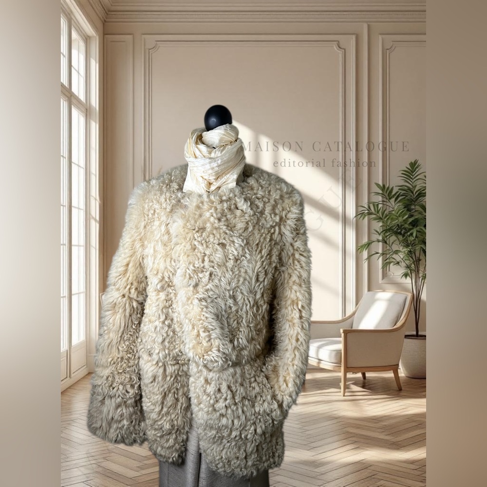 Petar Petrov Fall 2022 Makani Natural Lamb Shearling Coat